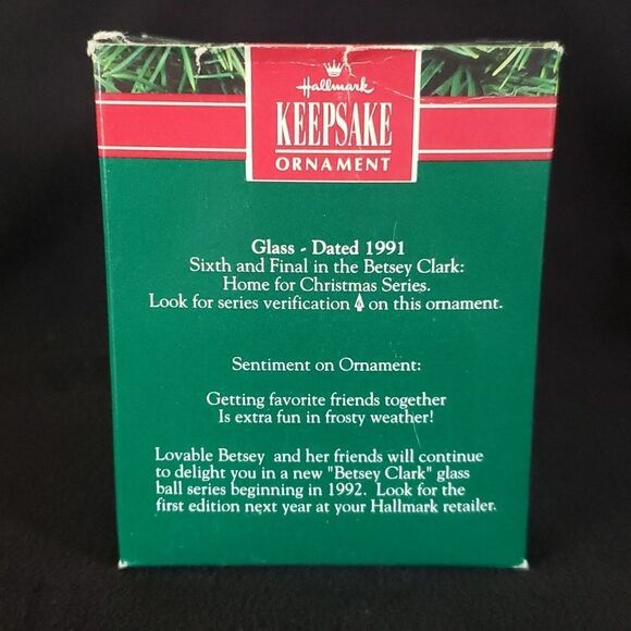Vintage Hallmark Betsey Clark: Home for Christmas Glass Ball Ornament Da… - Picture 2 of 10